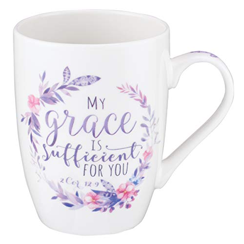 My Grace Is Sufficient 2 Corinthians 129 Ceramic Christian Coffee Mug for Women and Men  Inspirational Coffee Cup and Christian Gifts 12oz