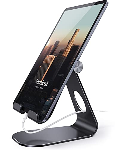 Tablet Stand Adjustable Lamicall Tablet Stand  Desktop Stand Holder Dock Compatible with Tablet Such as iPad 2018 Pro 97 105 Air Mini 2 3 4 Kindle Nexus Accessories EReader 4133939Black