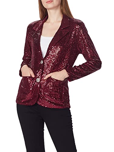 AnnaKaci Women39s Evening Sparkle Sequins Open Front Long Sleeve Blazer Jacket