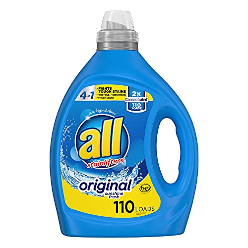 all Laundry Detergent Liquid Fights Tough Stains with OXI Power High Efficiency Compatible 2X Concentrated 90 Loads