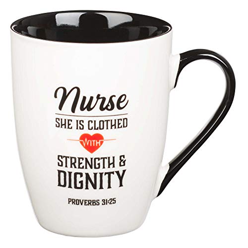 Nurse Strength  Dignity Proverbs 3125 Ceramic Christian Coffee Mug for Nurses  Inspirational Coffee Cup and Christian Gifts 12oz