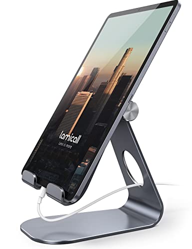 Tablet Stand Adjustable Lamicall Tablet Stand  Desktop Stand Holder Dock Compatible with Tablet Such as iPad 2018 Pro 97 105 Air Mini 2 3 4 Kindle Nexus Accessories EReader 4133939Black