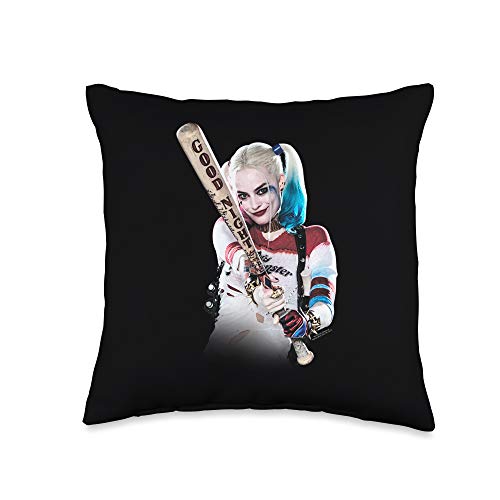 Suicide Squad Harley Quinn Bat at You Throw Pillow 16x16 Multicolor