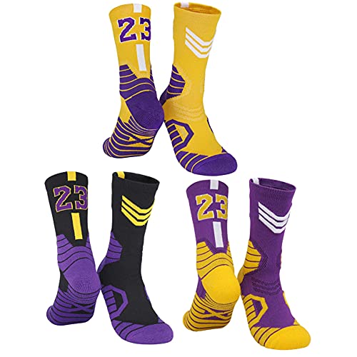 Bingfone 3 Pairs Basketball SocksCompression SocksAthletic SocksSport Socks for Men  WomenRunningClimbing