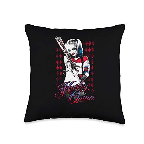 Suicide Squad Harley Quinn Bat Throw Pillow 16x16 Multicolor