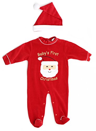 Baby and Newborn Christmas Onesie with Santa Hat Just Love