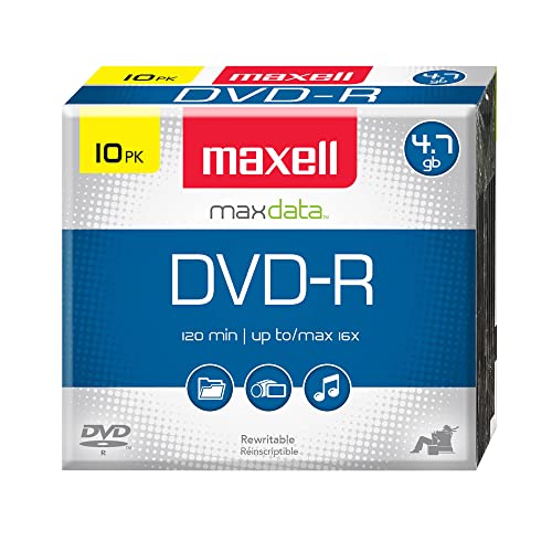 Maxell MAX638000 DVD Recordable Media DVDR 16x 470 GB 1 Pack Jewel Case
