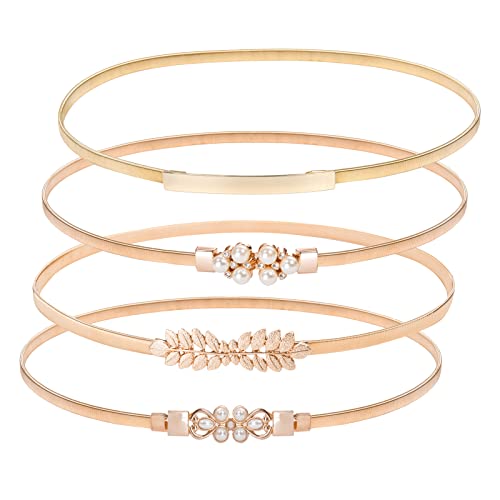 Grace Karin  Belle Poque Women Wedding Guest Belt for Dress Metal Stretchy Elastic Waist Belts