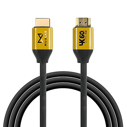 MuxLab Certified HDMI 20 Cable 6ft  18m  24K Gold Plated  Premium High Speed 18Gbps  4K60Hz 444  3D Ethernet ARC Support  for Monitors Xbox PS5 PS34 Roku Fire TV Samsung LG