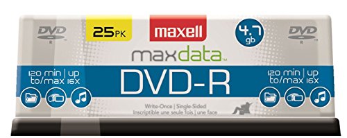 Maxell MAX638000 DVD Recordable Media DVDR 16x 470 GB 1 Pack Jewel Case