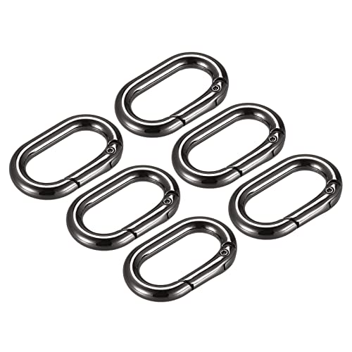 uxcell Spring Oval Ring Round Spring Snap Clip Trigger Spring Keyring Buckles for Bags Purses Keychains