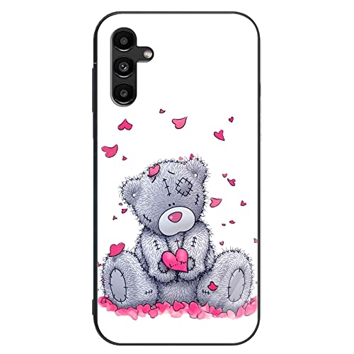 ALILANG Glass Case for Samsung Galaxy A13 4G  5G 66 inch UltraThin Stylish and Cute Animal Print Phone Cover with AntiScratch and AntiFingerprint for Samsung A13 A04S Phone Cases  Bear