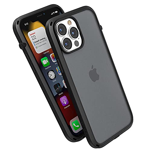 Catalyst iPhone 13 Pro Max Case Influence Series Slim Case FingerPrint Safe Cases Drop Proof Phone with Lanyard Stealth Black