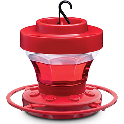 SEWANTA Hummingbird Feeder 16 oz  Plastic Hummingbird Feeders for Outdoors with Builtin Ant Guard  Circular Perch with 8 Feeding PortsWide Mouth for Easy Filling2 Part Base for Easy Cleaning