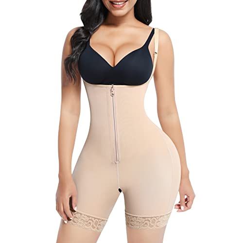 FeelinGirl Shapewear for Women Tummy Control Fajas Colombianas Body Shaper Butt Lifter Open Bust Bodysuit