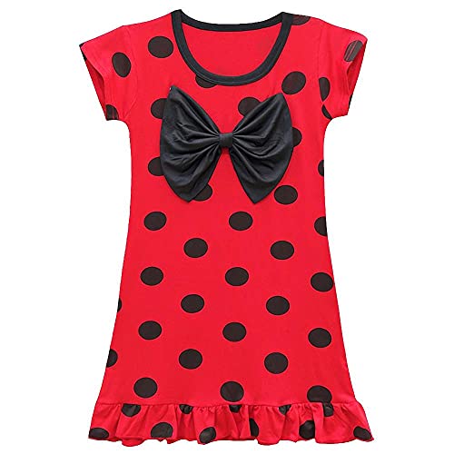 Dressy Daisy Ladybug Dress Up Outfit for Toddler and Little Girls Summer Casual Costume Wear Polka Dots Red  Black