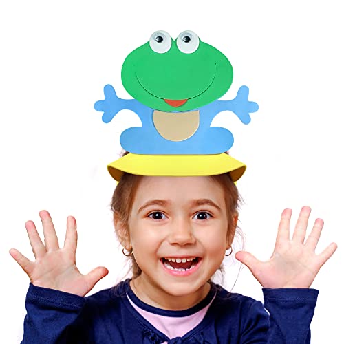 Novelty Place Frog Party Headband Cute Animal Foam Visors Hat Head Band for Kids Children Birthday Safari Theme Party Drama Performances  Halloween Costume