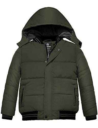 Padded Boys Winter Coat Waterproof Puffer Jacket with Detachable Hood by Wantdo