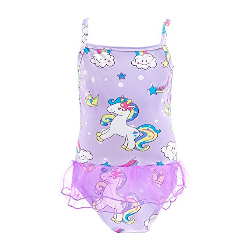 Dressy Daisy Girls Unicorn One Piece Bathing Suit Swimsuit Swimwear Swimming Dress Swim Skirt