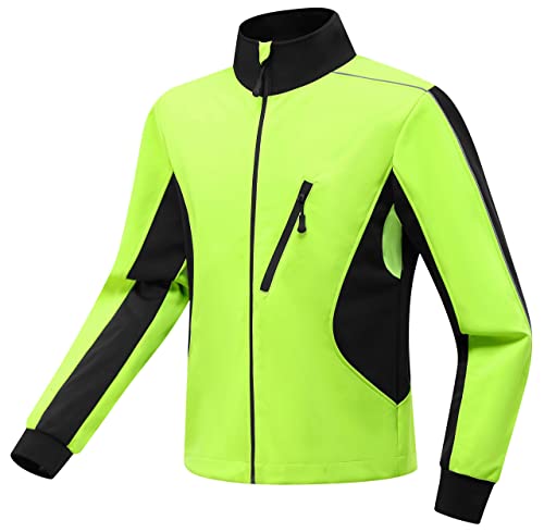 Wantdo Men39s Winter Cycling Jackets Waterproof Warm Fleece Running Jacket Cold Weather Climbing high visibility