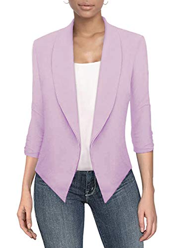 Hybrid Women39s Casual Work Office Blazer Jacket Open Front Cardigan Shawl Lapel with Removable Shoulder Pads Made in USA