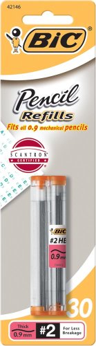 BIC Velocity Original Mechanical Pencil 07 mm Black For Smooth and Dark Writing Durable Eraser 30Count