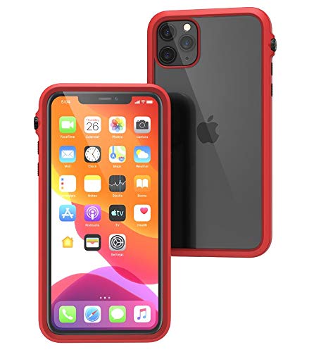 Catalyst  Case for iPhone 11 Pro Max Case with Clear Back Heavy Duty 10ft Drop Proof Truss Cushioning System Rotating Mute Switch Toggle Compatible with Wireless Charging Lanyard Included  Red