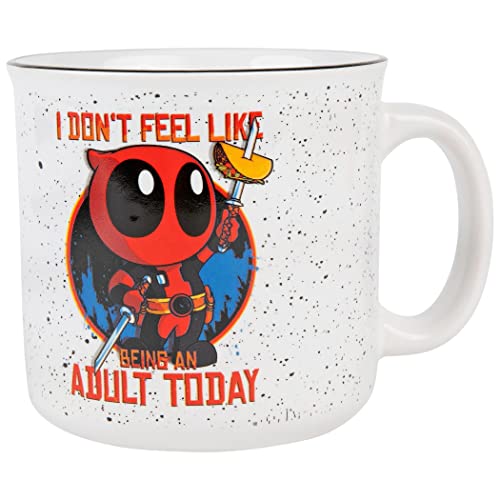 Marvel Deadpool Don39t Feel Like An Adult Today 20oz Ceramic Camper Mug