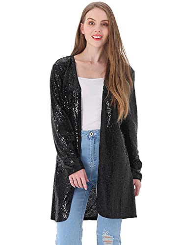 AnnaKaci Women39s Open Front Sequin Coat Las Vegas Blazer Party Club Cocktail Jacket Outerwear