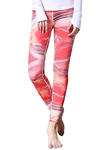 AnnaKaci Women39s High Waist Printed Yoga Pants Tummy Control Tight Running Workout Leggings