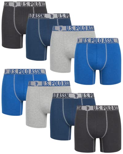 US Polo Assn Men39s Underwear  Cotton Stretch Boxer Briefs with Comfort Pouch 8 Pack