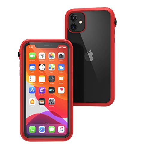 Catalyst  Case for iPhone 11 Pro Case with Clear Back Heavy Duty 10ft Drop Proof Truss Cushioning System Rotating Mute Switch Toggle Compatible with Wireless Charging Lanyard Included  Red