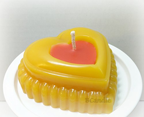 Decorative Beeswax Candle  Heart Shaped  3x1