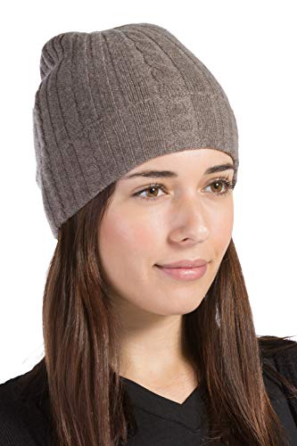 Fishers Finery Women39s 100 Pure Cashmere Cable Knit Hat Super Soft Cuffed