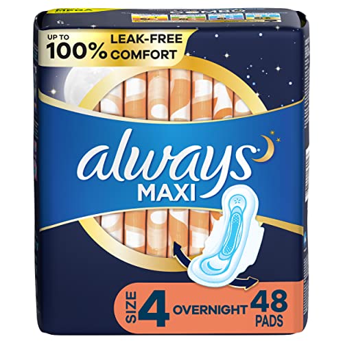 32 Count Pack of Always Maxi Feminine Pads Size 2 Extra Long Super Absorbent Wingless Unscented