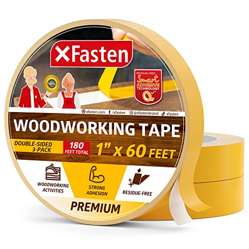 XFasten Double Sided Woodworking Tape 12 x 36 Yards 4Pack  Double Face Woodworker Turner39s Tape for Wood Template Edge Banding Routing Anchoring  Strong Adhesion but Removable  Residue Free