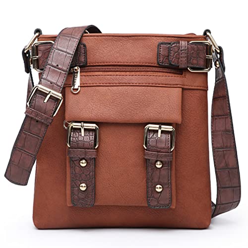 Dasein Womens UltraThin Vegan Leather Crossbody Bags with Convenient