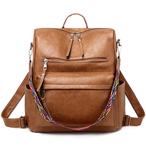 Qyoubi Women39s Leather Fashion Design Backpack Purse Casual Convertible Daypacks Satchel Handbags Multipurpose Travel Bag