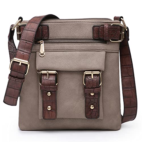 Dasein Womens UltraThin Vegan Leather Crossbody Bags with Convenient