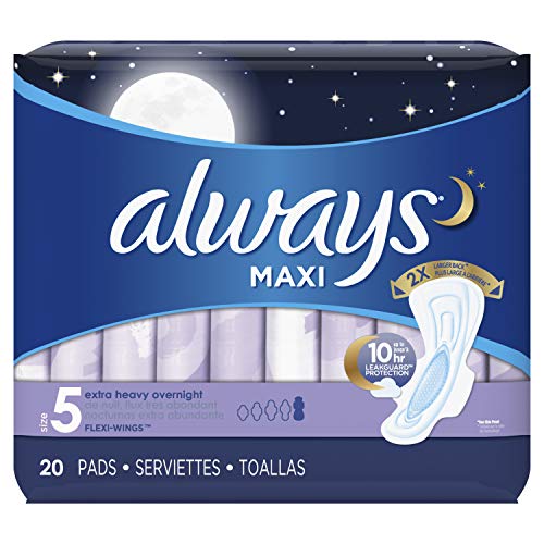 Always Maxi Extra Heavy With Wings Overnight Pads 20 Each Pack of 3