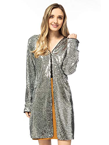 AnnaKaci Women39s Open Front Sequin Coat Las Vegas Blazer Party Club Cocktail Jacket Outerwear