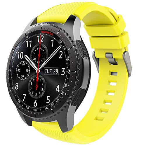 TiMOVO Band Compatible with Samsung Gear S3 FrontierGalaxy Watch 3 45mmGalaxy Watch 46mm 22mm Soft Silicone Strap fit S3 ClassicHuawei Watch GT3 46mmGTGT2 46mmTicwatch Pro 3 Army Green