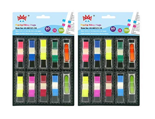 4A Sticky Notes Flags Set44 Different ColorsPage Marker Fluorescent Color Index Label Transparent Tabs Flags StickersText Highlighter Strips Writable Labels 12x44mm1760 Sheets Total4A 60144x2