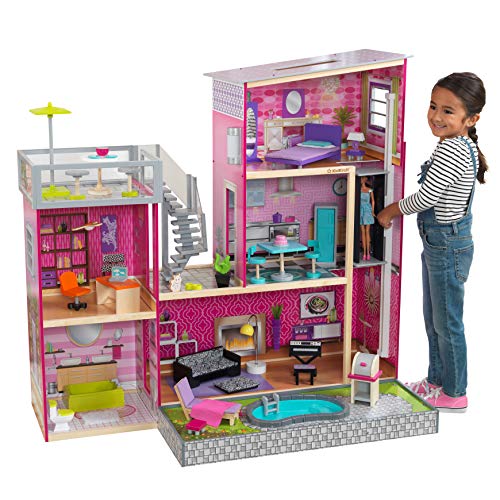 Dollhouse with lights and sounds a pool and 36 accessories is the KidKraft Uptown