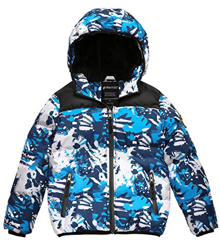 Thicker Padded Puffer Jacket with Hood for Boys Waterproof Winter Coat