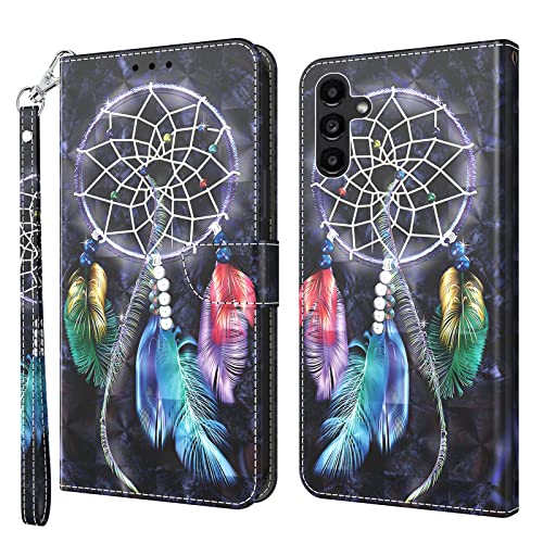 ALILANG Phone Case for Samsung Galaxy A14 5G Case Magnetic Stand Flip PU Leather Cover with Card Holder Protective Shockproof for Samsung A14 5G Wallet CaseDog