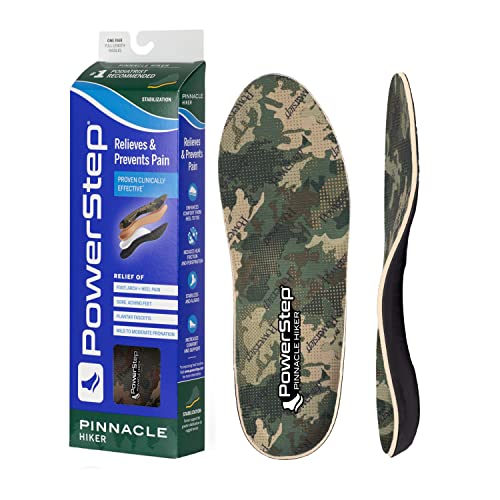 Powerstep Insoles Pinnacle Hiker Arch Support Hiking Boot Insole Maximum Arch Support Orthotic For Women and Men