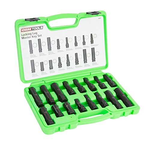 Wheel Lock Socket Set Locking Wheel Nut Removal Set OEMTOOLS 24447 16Piece Locking Lug Master Key Set