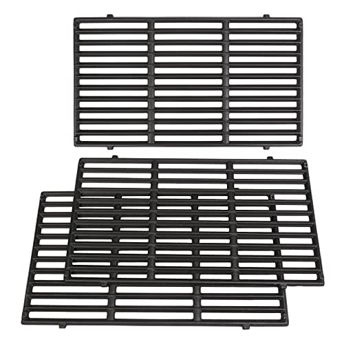 QuliMetal 187 Cooking Grates for Weber Genesis II 400 and Genesis II LX 400 Series Gas Grills Cast Iron Replacement Parts for Weber 66089 66097 Set of 3