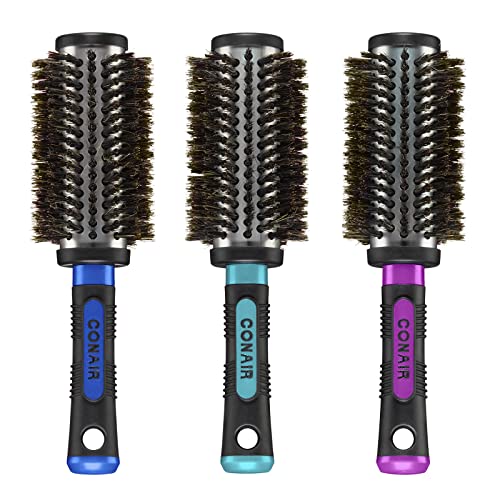 Conair Salon Results Hairbrush 1 Travel Hairbrush and 1 FullSized Brush Included Hairbrushes for Women and Men Color May Vary 2 Pack